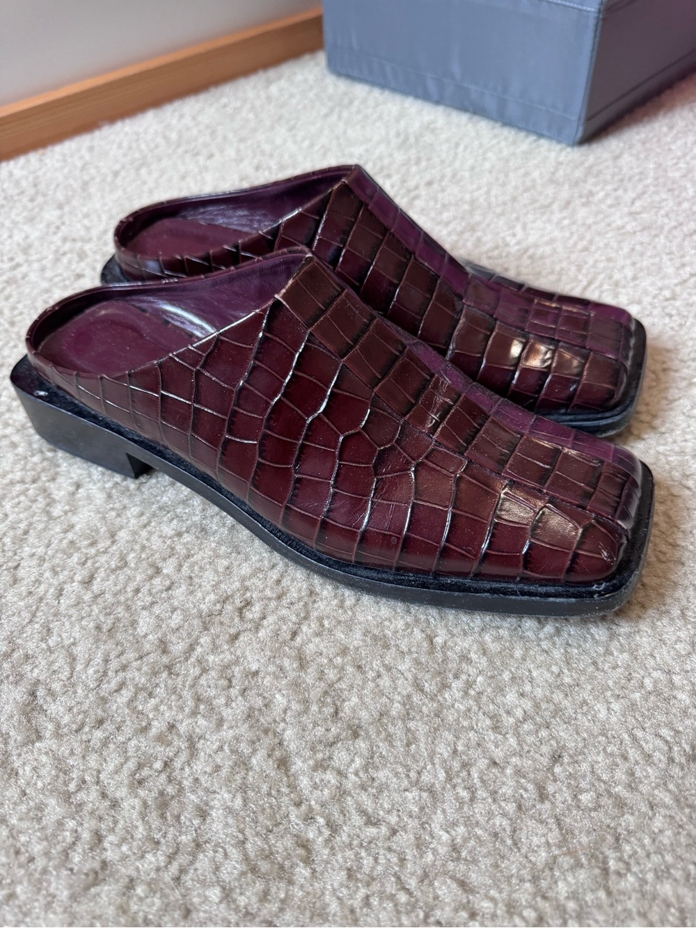 Staud Croc-embossed mules - EU 41.5